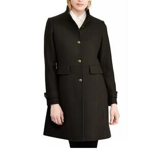 Ralph Lauren Single-Breasted Wool Walker Coat Size 10 $260